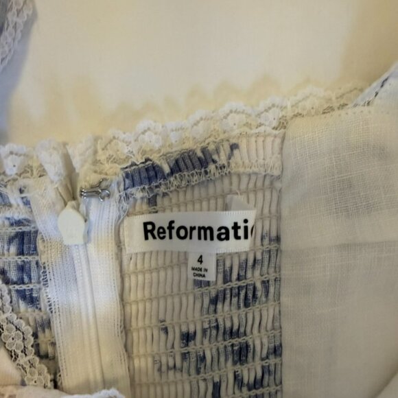 REFORMATION Evianna Linen Dress - Size 4 - Picture 5 of 5